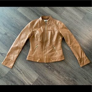 Brown faux leather jacket